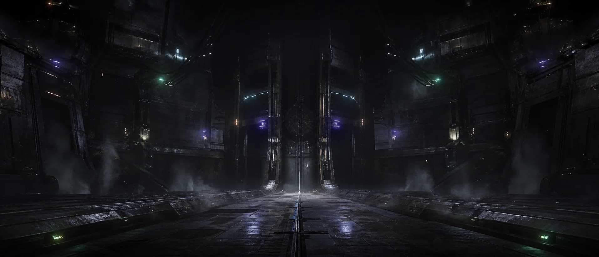 An original futuristic industrial arena fortress